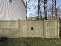 <b>Pressure Treated Spaced Picket Wood Fence with Double Walk Gate</b>